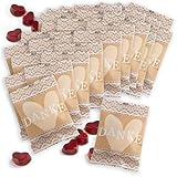 WeddingTree Fruchtgummiherzen 'Danke' 25 x 10g in kleinen päckchen mit Kraftpapier - perfekt als Gastgeschenke Geburtstag, als Hochzeitsdeko Vintage oder Gästegeschenke Taufe