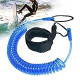 Senbaler 10 Füße Surf Leash,SUP Kajak Sicherheitsleine,Coiled Fußschlaufe Einziehbares für Surfbretter,Stand Up Paddle Board (Blau)