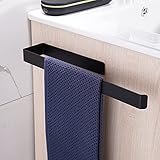 Aikzik Handtuchhalter ohne Bohren, 304 Edelstahl Handtuchstange zum Kleben für Bad & Küche, Matt Schwarz