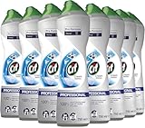 Cif Professinal Scheuermilch Original 750 ml x 8, sanfte Reinigungscreme mit Reibekörpern für Küche und Bad, auch für Emaille, Glaskeramik, Kunstoff, Laminat, PVC, Aluminium und lackierte Flächen