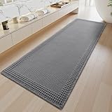 SIXHOME 50 * 150cm Dunkelgrau Langer Flur Teppich Läufer Teppichläufer Weich Flurläufer rutschfest Lang Küchenteppich Waschbar Teppich Läufer für Küche Wohnzimmer