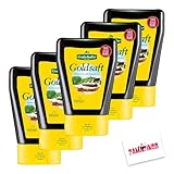 Grafschafter Goldsaft VEGAN 100% Zuckerrübe 500g | Herzhaft-süßer Brotaufstrich, Pur aus der Natur, Rheinischer Zuckerrübensirup, Sirup + Zama4Zingo Karte (5er Pack, Goldsaft)