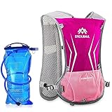 5L Ultraleicht Trinkrucksack Trail Rucksack Trinkweste, Hydration Pack Fahrradrucksack f¨¹r Laufen, Camping, Wandern, Marathoner mit 1.5L Trinkblase(rosarot)