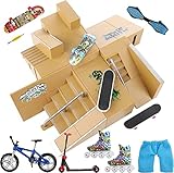 Jelife Finger Skateboard Rampe 18pcs Skatepark Kit Mini Finger Skateboards mit Rampen und Zubehör Set Fingerboards Skate Park Griffbretter Ultimative Parks Fingerspitzenbewegung