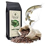 Catching Coffee - 250g Angler Kaffee Melange ganze Bohnen peruanischer Kaffee in Deutschland geröstete Kaffeebohnen, sehr gut verträglich, ausgewogene Melangebohnen für Kaffeevollautomat