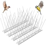 QIMEI-SHOP Taubenabwehr Spikes Edelstahl Vogelabwehr Spikes 1 Meter Vogelschreck Vogelschutz für Balkon Dach Fenster Garten 4 Reihig x 25cm