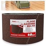 Makiwork 10-Stk. Bandschleifbänder 750 x 200 mm, K40 Aluminiumoxid für Parkettschleifmaschine – kompatibel mit Bona Scorpion & Lagler Hummel, Profi-Schleifmittel für Hartholz & Parkett