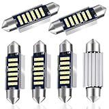 JEFLYM 6 stuck Weiß Soffitte Birne 41MM, 3 Watt Girlandenbirne,9-28V DC Birne Leselampe am Bett, Glühbirne Für Innen Lichter