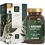 VITACTIV Arginin Komplex - L-Arginin Kapseln Hochdosiert - Mit Citrullin, Ginseng, Kalium plus B Vitamine für Blutdruck & Blutbildung - Vegan, Zuckerfrei - Laborgeprüft, 180 Arginin Kapseln