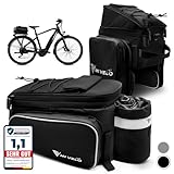 MIVELO - Fahrradtasche für Gepäckträger - Gepäckträgertasche Fahrrad - erweiterbar auf 20L - wasserabweisend - 20L schwarz