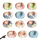 Xiuyer Keramik Stäbchen Halter, Stil Druck Stäbchen Stäbchenhalter Set Stehen Messer Abendessen Löffel Halter Gabel Messer Ständer Gedruckt Glasur Halterung Premium Essstäbchen-Ablagen