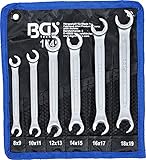 BGS offener Ringschlüsselsatz 6 tlg 8x9-18x19 mm Bremsleitung Hydraulikleitung Ringschlüssel Satz Servoleitung Bremsen Werkzeug Ring Schlüsselsatz Leitungsschlüssel Rohrverbindung Schlüssel 1745 Tas