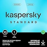 Kaspersky Standard Anti-Virus 2024 | 10 Geräte| 1 Jahr | Umfassender Schutz | Online-Banking Schutz | Leistungsoptimierung | PC/Mac/Mobile | Aktivierungscode per Email