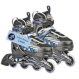 HUDORA Inline Skates Mia/Leon - Inliner für Kinder/Jugendliche & Erwachsene in versch. Größen & Farben - Roller Skates bis zu 4 Größen verstellbar - bequeme & stilvolle Rollerskates