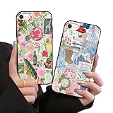 Zrutru Collage-Handyhüllen für iPhone SE 2020/SE 2022/7/8, Vintage-Kunst, süßes Pflanzenmuster, für Mädchen, Frauen, Jungen, Männer, Sommerhülle, weiches TPU, Funda-Hülle für iPhone 7, 11,9 cm, 2