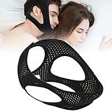 Anti Schnarchen Kinnriemen,Anti Snoring Chin Strap,Kinnband Schlafapnoe,Schnarchmaske,Antischnarch Band,zum Schnarchen Reduziert Schnarchlinderung Kinnriemen,Verstellbare Größe,Schwarz