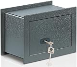 BURG-WÄCHTER Wandtresor mit Schlüssel, 4,6 l, 7,2 kg, Pure-Safe PSW 110 K, Anthrazit, Außen: 201 x 305 x 148 (HxBxT)