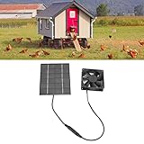 Uadme Solarbetriebener Abluftventilator, 6V 2W Wasserdichter Solarpanel mit Lüfter Kit, Tragbarer Abluftventilator für Camping Caravan Yacht Gewächshaus Hundehaus Hühnerhaus Ventila