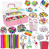 zycBernoi 2100+ Bastelset Kinder, Basteln Kinder Mädchen Jungen, Pipe Cleaners Folding Storage Box Preschool Homeschool Craft Set Toys Gift for Kids