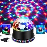 Discokugel, BLITZWILL 5W LED Discolicht Partylicht RGB Discokugel 51 LEDs Musikgesteuert & Automatischer Modus mit EU Stecker, Bühnenlichter Disco Party Licht Deko für Heim Geburtstag Weihnachten KTV