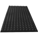 1 Packung schwarze Akustikschaumstoffplatten, 122 x 61 x 5 cm, schalldichter Schaumstoff, hochdichte, schalldichte Wandplatten, feuerfeste Cancelling-Schaumstoff-Studio-Schaumstoffplatte (schwarz, 1