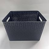 2 Stück Aufbewahrungskorb Baumwolle,korb schwarz Stapelbarer gewebter Korb Kosmetik-Organizer, Regalkorb, Küchenaufbewahrungskorb, Schlüssel, Schmuck, 21 * 12 * 15.5cm-Schwarz