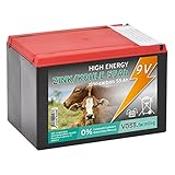 VOSS.farming Weidezaun Trockenbatterie 9 Volt, 55Ah für Weidezaungerät 9V, Lange Laufzeit, geeignet für Solarset