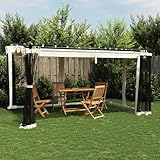 Festnight Garten Pavillon 4x3 m Pergola mit Seitenwänden Moskitonetz Gartenpavillon mit Verstellbares Dach Partyzelt Metall Terassenüberdach Terassenüberdachung überdachung Terrasse