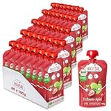 FruchtBar-Bio Quetschie, Vorratspack, Fruchtpüree für Babys ab 6 Monaten & Kinder (40 Stück, Bio Quetschie Erdbeere-Apfel)