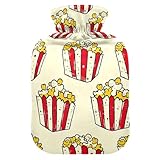 Wärmflasche mit weichem Bezug, Hand- und Fußwärmer, Popcorn, Gelb, Wärmbeutel für Nacken, Schulter und Menstruationskrämpfe, mittelgroß