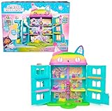 Gabby’s Dollhouse, 15-teiliges Purrfect Party Puppenhaus Spielset im Regenbogen-Look, über 60cm mit Gabby-Figur, Möbeln und Geräuscheffekten, ab 3 Jahren