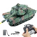 1/18 RC Panzer, M412 Hauptkampf Ferngesteuertes Panzer-Modellspielzeug, 15CH Battle Army Tank Licht Rauch Sound, Militärisches RC-Fahrzeug für Erwachsene und Kinder, das BBS und Wasserbomben abschießt