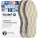 biped 2 Paar Winter Einlegesohlen - Schuheinlagen aus echter Lammwolle - Wärmende Thermo Einlagen mit Aluminium Unterseite z2391(39)