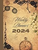 Vintage 2024-2025 planner weekly and monthly 8.5x11: Two Year Schedule Organizer (January 2024 to January 2025) with Vintage Cover