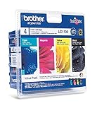 Brother LC1100 Original Tintenpatronen Value Pack (schwarz, gelb, cyan, magenta)