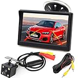 xinyida 12,7cm (5 Zoll) HD Auto LCD Monitor mit 4LED Nachtsicht Wasserdicht Auto Rückansicht Rückfahrkamera Rückfahrsystem für 12V-24V PKW,SUV,Lieferwagen,Pickups und LKW