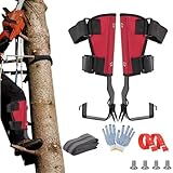 Baumklettern Ausrüstung,Baumklettern Spike Set,Steigeisen Baumklettern,2 Claws,Baumkletter-Spikes Set, verstellbare Kletterbaum-Spikes mit Riemen und Handschuhen für Waldcamping, Obsternte