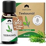 Emma Grün® Teebaumöl Ätherisches Öl 30ml [100% NATURREIN] - Teebaum Diffuser Öl für Raumduft, Aroma Diffuser & Duftlampe - DIY Duftöl als Massageöl, Kerzen Duftöl & Seifenherstellung - Tea Tree Oil