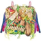 ERKOON Vogelspielzeug, Nymphensittich Futter Wellensittich Spielzeug Bird Feeder Toy for Parakeets Papagei Kauspielzeug,Vögel Am Käfig Installieren Können für Alle Papageien & Vogel (Gelblich Grün)