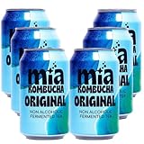 Mia Kombucha Original Natürlich fermentierter Tee mit Apfel- und Grüntee-Noten, Reich an Probiotika und Antioxidantien, Ideal für Verdauung und Energie 330 ml (6 Dosen, Original)