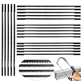 WTpin 20 Stück Dekupiersägeblatt Set, Dekupiersägeblätter 127mm, Festgestecktes Dekupiersägeblatt, Scroll Saw Blade Set, Scroll Saw Blades With Pin, 4 Modelle, Für Holz, Metall(Schwarz)