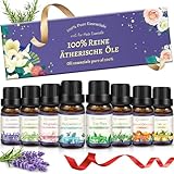 Ätherische Öle Set, 8x10ml Aromatherapie Duftöl, Kleine Geschenke für Frauen - 100% Naturrein Rein Aroma Öl für Diffuser, Massage, Duftlampen, Kerzenherstellung, Geschenk für Weihnachten, Geburtstag