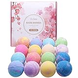 JINBOSHI 16er Pack Badebomben Geschenkset - Natürliche Badekugeln für Hautpflege und Entspannung - Geschenk für Erntedankfest, Weihnachten/Geburtstage