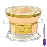 Japanischer Grill Tischplatte Yakitori Grill Holzkohlegrill Runden Keramischer Ton Holzkohleofen Hibachi Kocher Camping Zuhause Holzkohlegrill