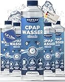 Destiliertes Wasser für Inhalator CPAP Wasser I Atemgas-Befeuchtung, Inhalations-Lösung für Vernebler, Sauerstoffgeräte, Luftbefeuchter (5x 500ml)