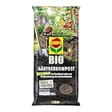 COMPO BIO Gärtnerkompost torffrei als perfekte zweite Schicht einer Hochbeet-Befüllung 40L