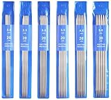 Nadelspiel Stricknadeln Set 20 cm,30 Stück Edelstahl Stricknadeln Set,Knitting Needles 2,0 mm-5,0 mm,Doppelspitzen Stricknadel für socken, Handschuhe Hüte Haustier Pullover Schals