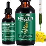 Königskerze Tropfen für Lungen, natürliche Königskerze Kräuterergänzungen, Königskerze Blattextrakt für Lungenreinigung und Atmungsunterstützung - 2.02 fl oz