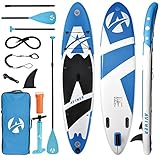 Aviner Stand Up Paddling Board, Aufblasbares SUP Board Set Wassersport, 150KG Max/ 305×71×15cm, Premium Stand Up Paddle Surfbrett mit Komplettes Zubehör, Boards für Kinder & Erwachsene, Dunkelblau