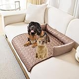 Generisch Pelzbarn Kühlendes Sofabett Hundebett Cooling Bed, Vier Jahreszeiten Universal Ice Silk Cool Pad Kleine Und Mittlere Katzen- Und Hunde-Haustier-Pad Auto-Matte Sofa Nest (Brown, 90cm*90cm)